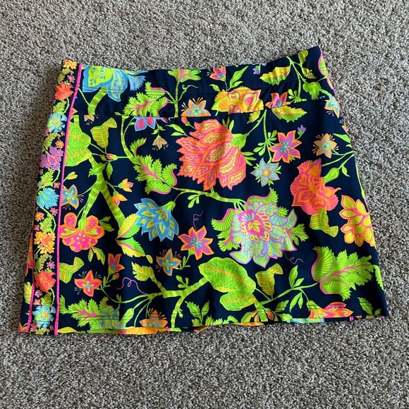 Gretchen Scott  Womens Sz Diva XXXL Navy Multicolor Floral Pull-On Skirt - Picture 3 of 8